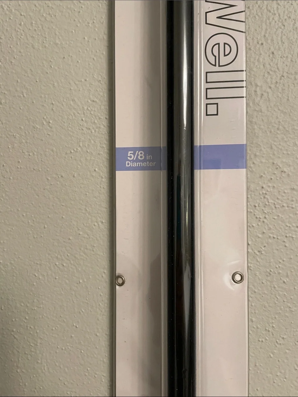 New StyleWell Petite Cafe Rod Black Matte Finish Curtain Rod 28-48” - 5/8”D